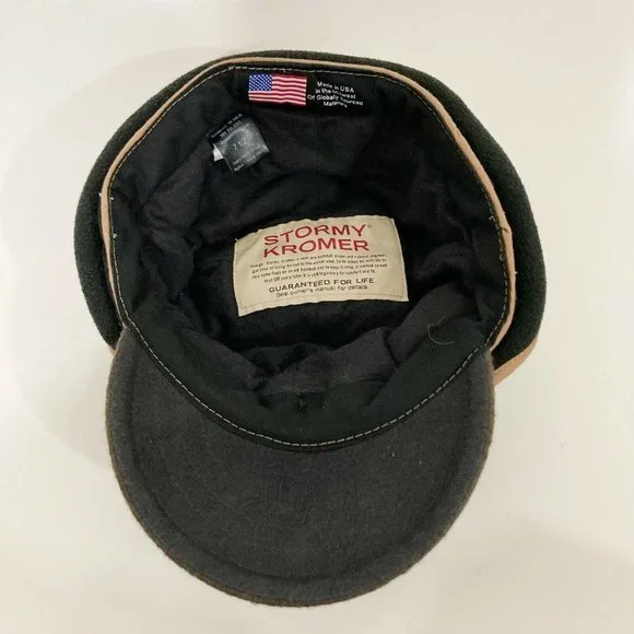 Stormy Kromer Original Kromer Cap - Winter Wool Hat with Earflap Olive 7 1/2 - Picture 4 of 8